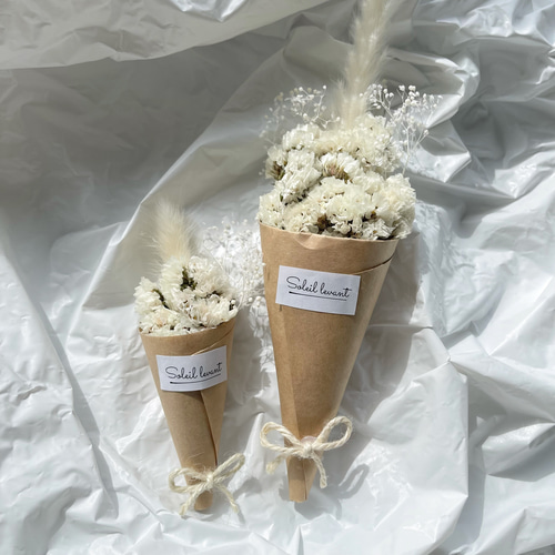 ドライフラワー クリスマス お正月 ホワイトブーケ ミニ 花束