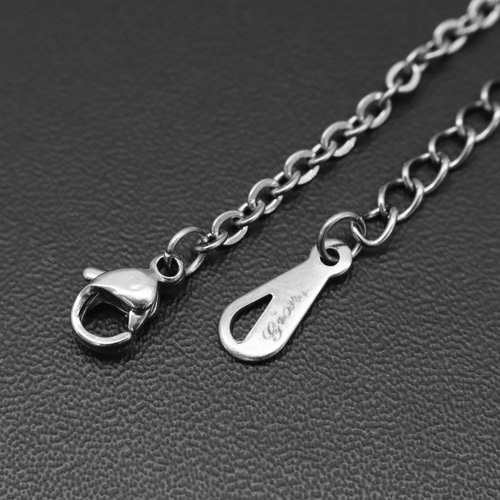 ステンレスネックレスチェーン シルバーチェーン アジャスター5cm付