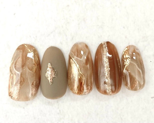 オーダーネイルチップNo.81 くすみカラー 大人 ニュアンス オーダー