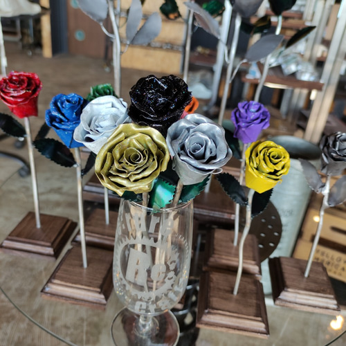手作り　ハンドメイド　鉄製　薔薇　フラワー 手作りハンドメイド鉄製薔薇フラワー