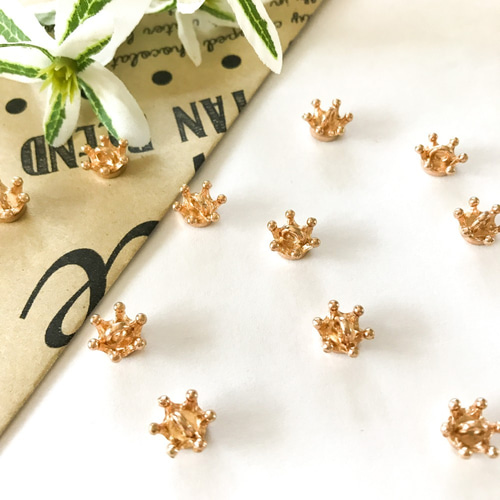 872】王冠ビーズキャップ 小 6mm 10個 金具・チェーン green 通販  