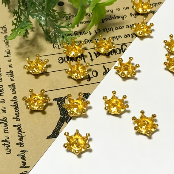 775】王冠 ビーズキャップ ゴールド 10個 その他素材 green 通販  