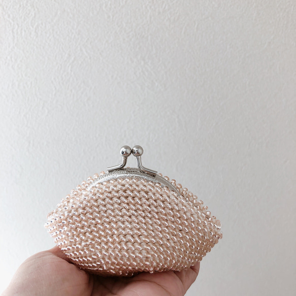 ビーズがま口 キラキラピンク 小銭入れ・コインケース ami.amies 通販