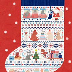 クリスマスポスターA4 靴下とどうぶつたち 2枚目の画像