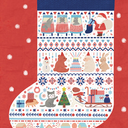 クリスマスポストカード　靴下とどうぶつ　2枚セット 2枚目の画像