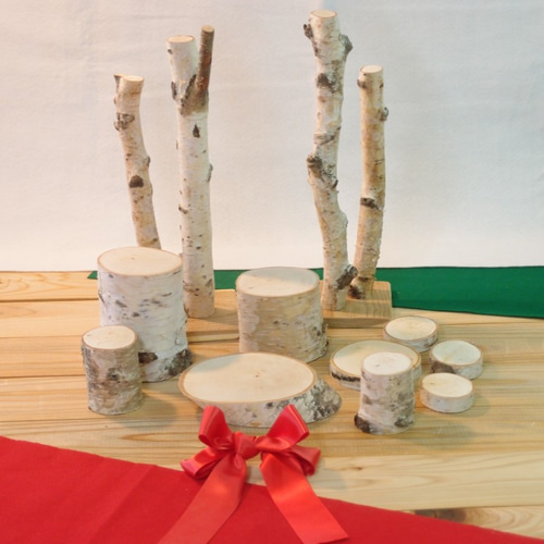 極太シラカバのディスプレイセット B 木材・板 ファクトリーうえだ