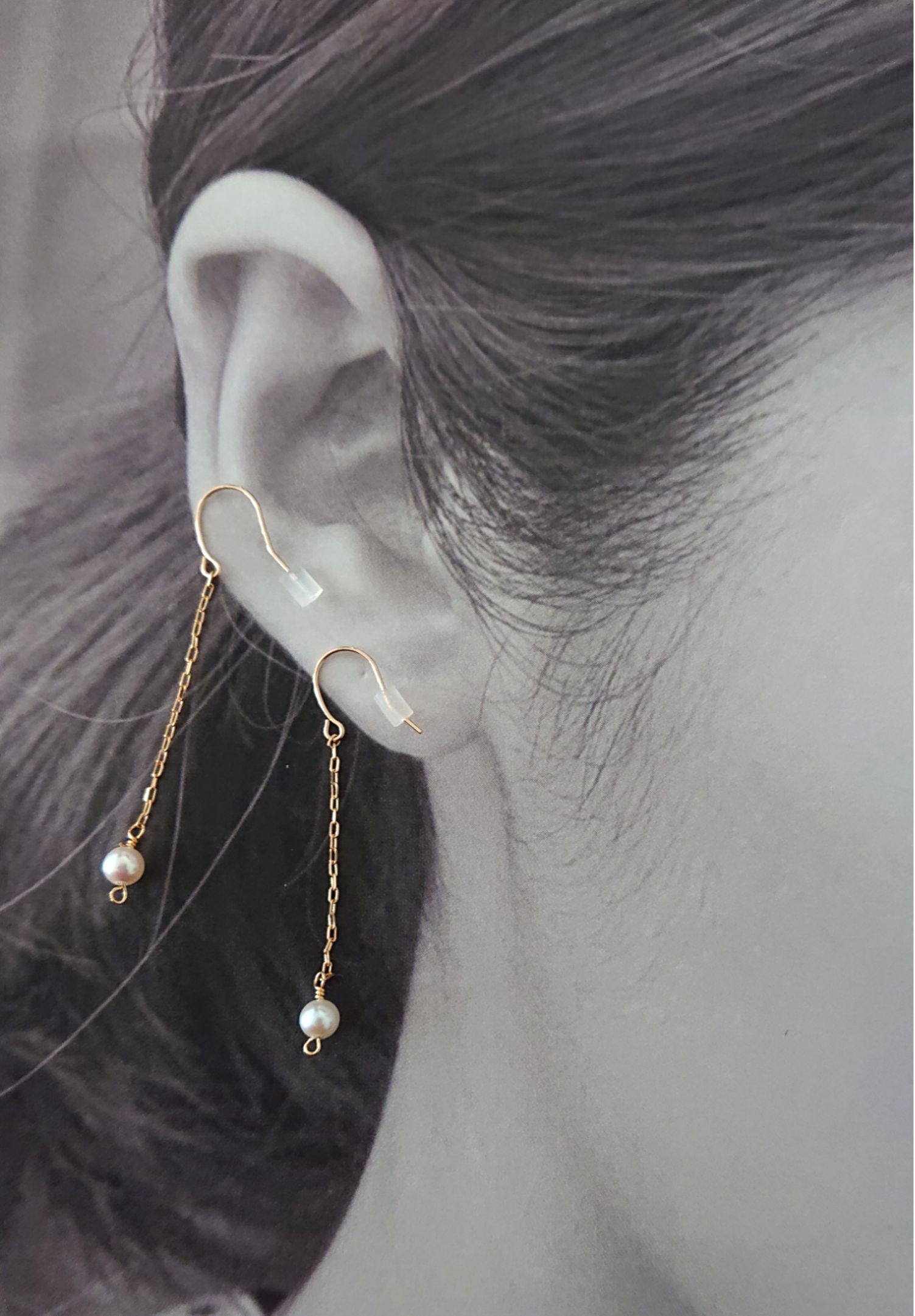 K10YG   アメリカンピアス フックピアス シンプルピアス あこやピアス パールピアス ロングピアス あこやパール