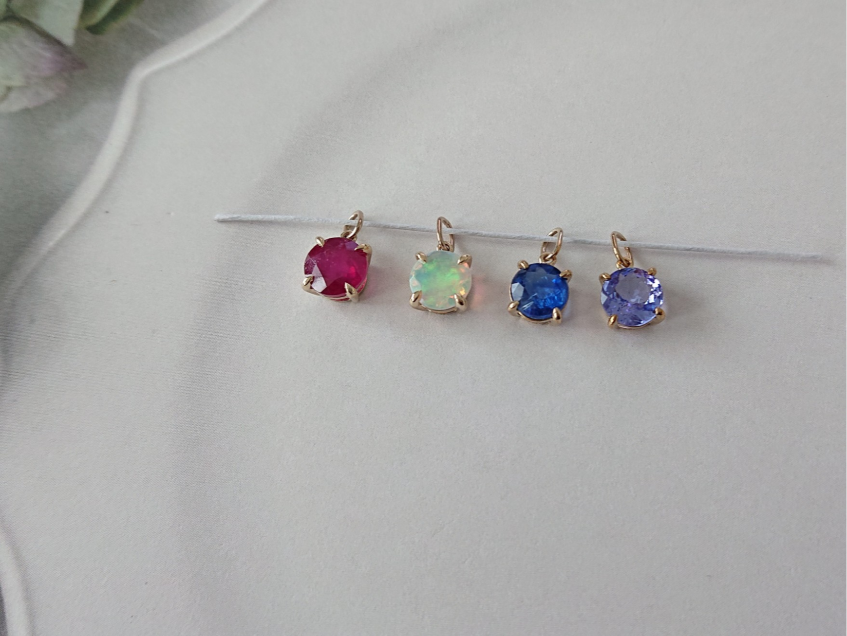 K10YG 6mm シンプルトップ K10イエローゴールド  トップのみ ルビー オパール カイヤナイト タンザナイト