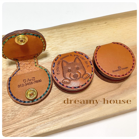受注生産】本革の柴犬の鑑札入れ ペット服・アクセサリー dreamy-house