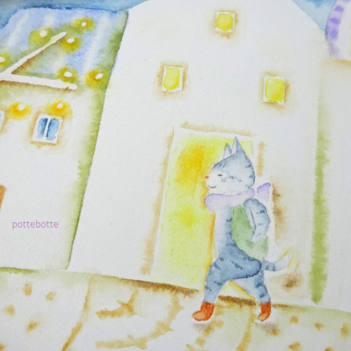✻【原画】PRIERE -祈り- Ⅱ 夜の帳（とばり）no.164 | 水彩画 絵 art 