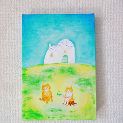 現代アート 花 約30×30㎝ 2枚セット 大きめ モダン 絵画 原画