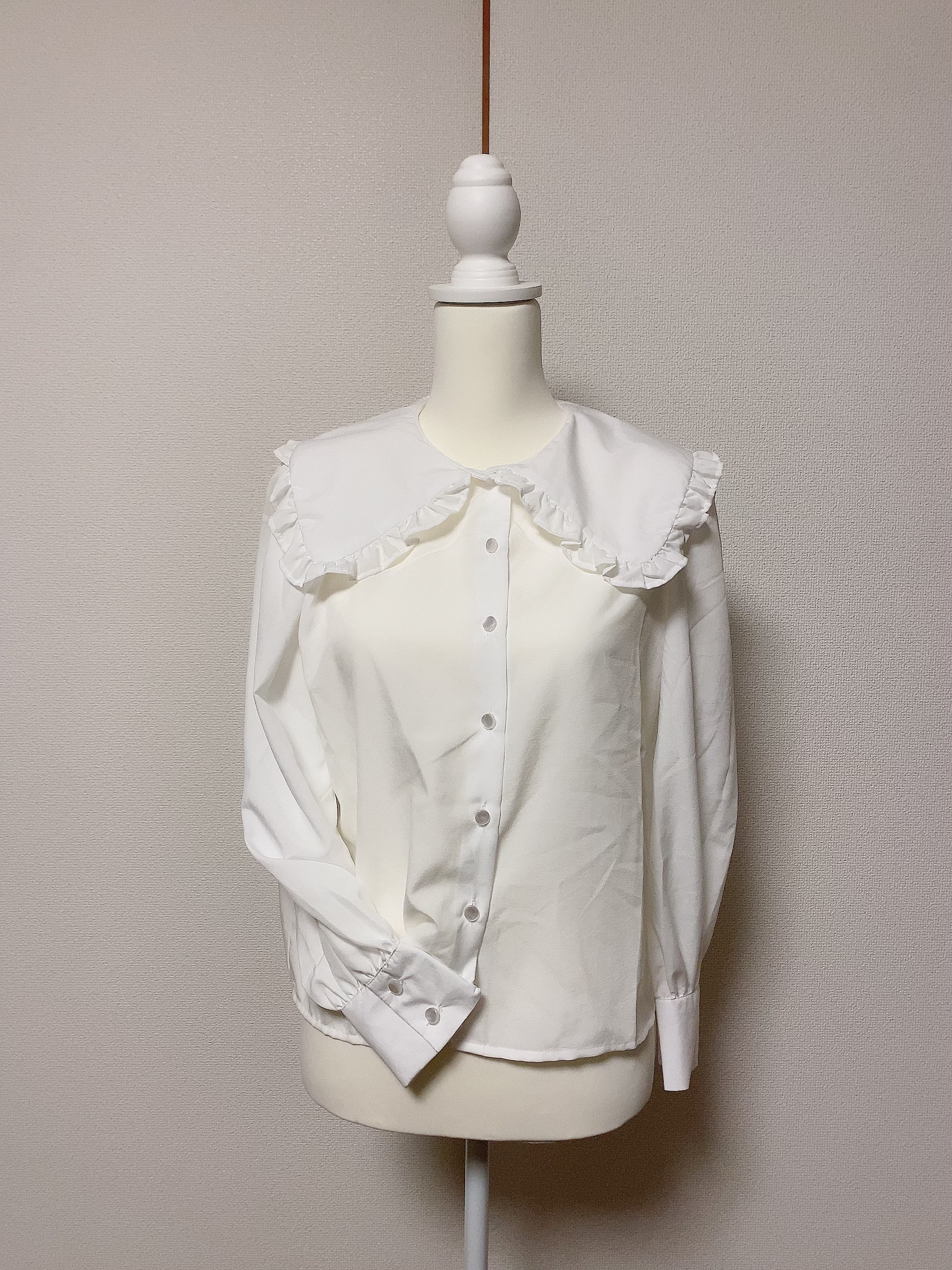 BIG COLLAR CHIFFON BLOUSE