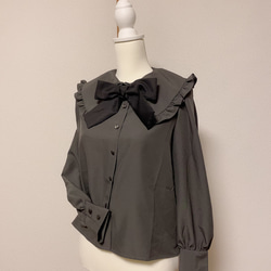 BIG COLLAR CHIFFON BLOUSE 4枚目の画像