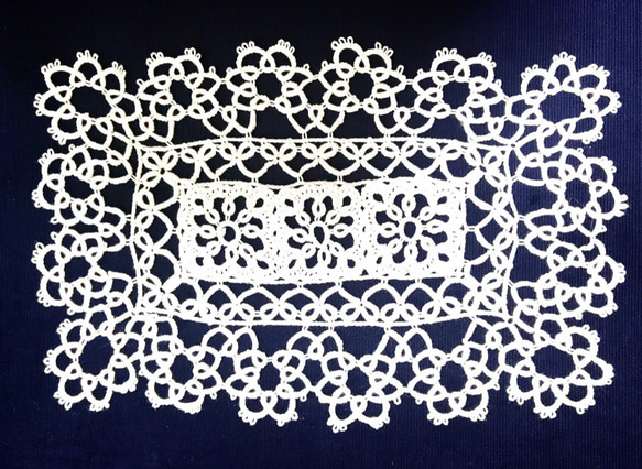 タティングレース・ホワイトカラー（長方形）23㎝ 1枚目の画像