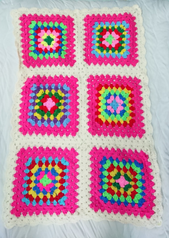 ひざ掛け(No.3)ブランケット・おくるみ・ハンドメイド・手編み