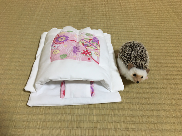 ハリネズミ用寝袋 L（夏用） 綿ツイル×スムースニット おさんぽ