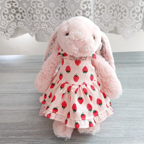 ◇ふりふりイチゴのリボンワンピ◇◇*ジェリーキャットjellycatぬい服