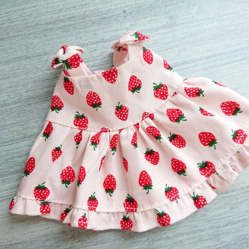◇ふりふりイチゴのリボンワンピ◇◇*ジェリーキャットjellycatぬい服