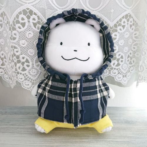 チルぬい チェックのフードが可愛いジャンパー マスコット