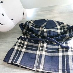 暖かタータンチェックのフード付きシャツ*ぬいぐるみの服ぬい服 7枚目の画像