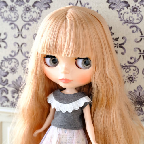 リカちゃん服＊レースがかわいいカットソー（グレー）＊ブライス