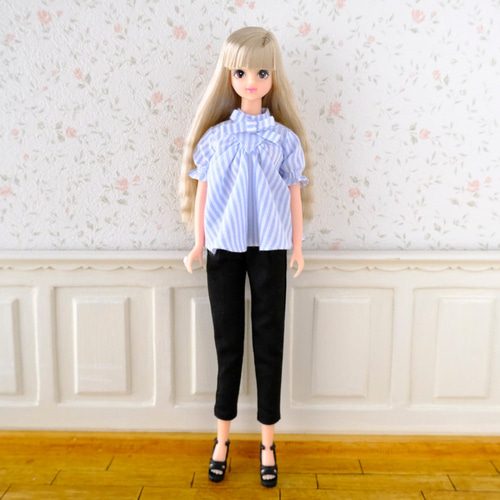 リカちゃん服＊ストライプのフリルブラウス＊ブライス＊ジェニー