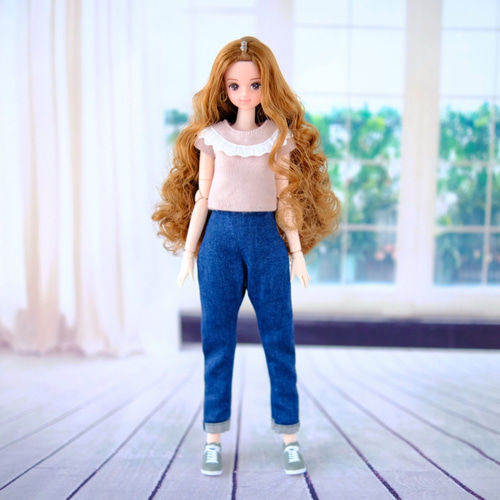 ジェニーちゃん服＊サルエルデニム＊momoko その他人形 メープルの 
