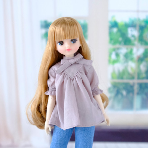 リカちゃん服＊薄紫色のフリルブラウス＊ブライス＊ジェニー