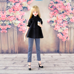 ジェニーちゃん服*ワンピース風コート(ベージュ)*momoko ジェニーちゃん服*ワンピース風コート(ベージュ)*momoko