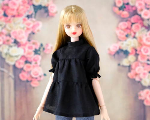 【タグ付き】ジェニーギャルソン　長袖ブラウス　ブラック　44号 タグ付き】ジェニーギャルソン 長袖ブラウス ブラック 44号