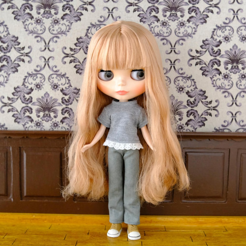 リカちゃん服＊レースがかわいいTシャツ（グレー）＊ブライス その他