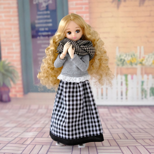 13 特別価格 夏柄ギャザーマキシスカート リカちゃん ブライス 【公式