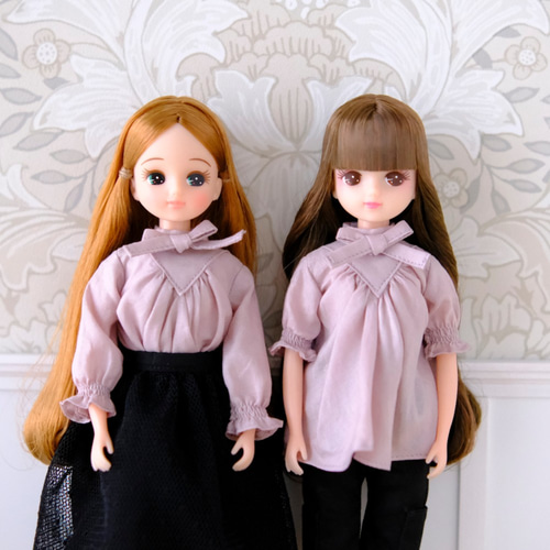 ドール用 くすみピンクのコート リカちゃん ブライス ピュアニーモ バービー洋服 ドール用 くすみピンクのコート リカちゃん ブライス