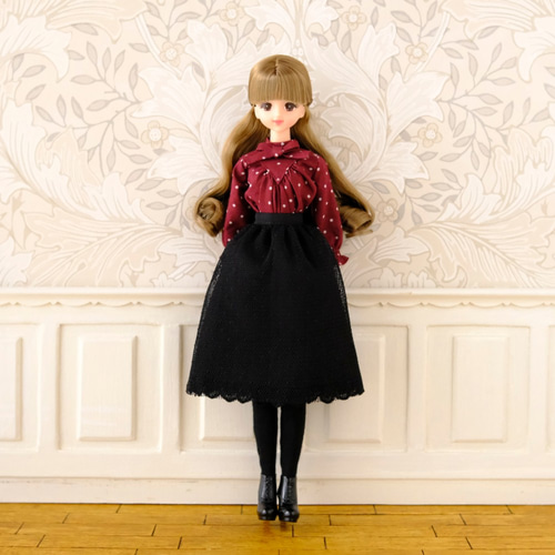 ジェニーちゃん服＊レースのチュールスカート（黒）＊momoko その他 