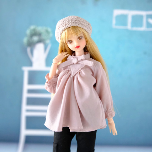 ジェニーちゃん服＊スモーキーピンクのフリルブラウス＊momoko その他