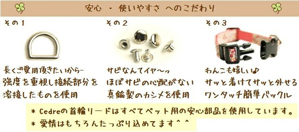 ドット柄（緑色）　オリジナル小型犬用首輪1.5cm幅 4枚目の画像