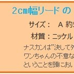 唐草模様　中型犬用リード2cm幅 6枚目の画像