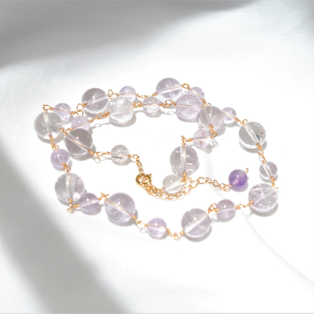 ピンクアメジスト　ネックレス　-103-