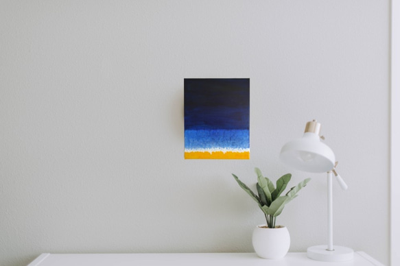 いつか見た海岸線 - モダンアート　抽象画 　海　アート　アブストラクト　ミニマリスト　絵画　青 1枚目の画像