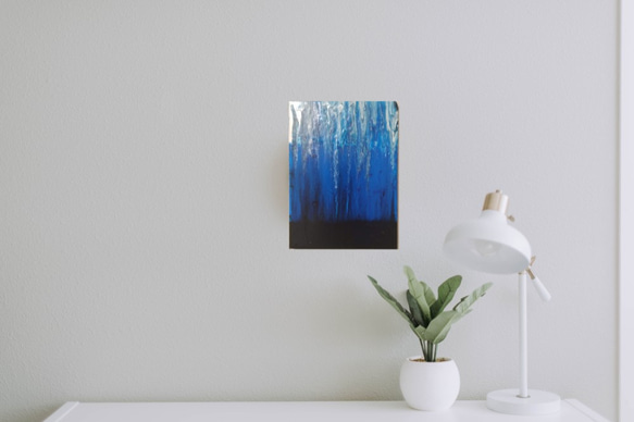 インテリアアート 氷の微笑 絵画 抽象画 アート モダンアート 原画 青