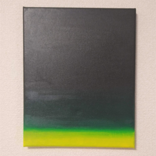 抽象画　風景画　原画　アクリル画　緑　インテリアアート 原画 うすくらがり～緑 インテリア 森林モチーフ 湖 抽象画 風景