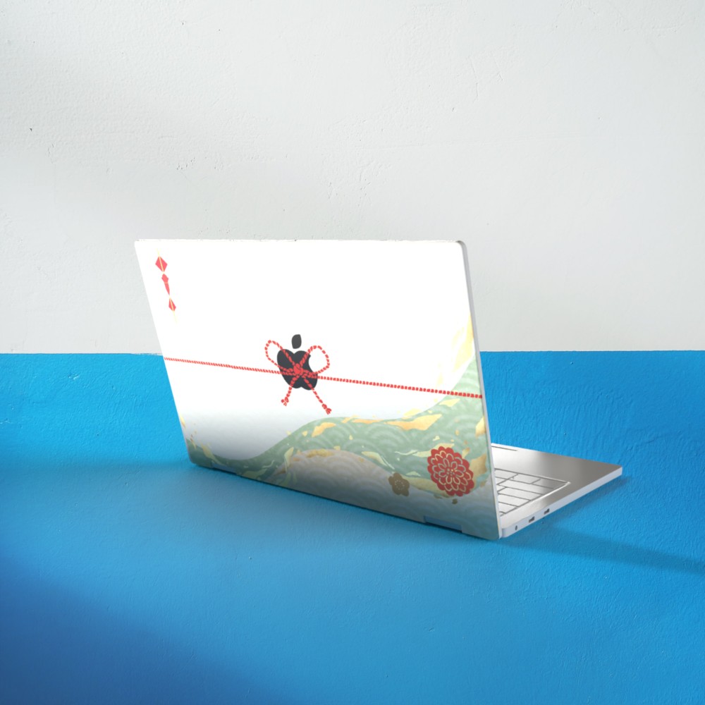 【一点モノのデザイン作ります】オリジナルMacBookカバー（例：水引きモチーフ）