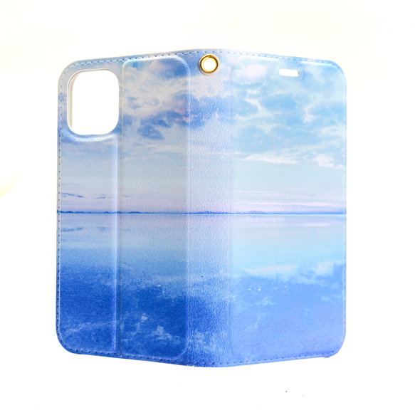 手帳型iPhoneケース　世界の絶景雑貨シリーズ　ウユニ塩湖 2枚目の画像