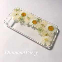 ✳︎期間限定送料無料✳︎白いお花の押し花iPhoneケース 6.6s専用 2枚目の画像