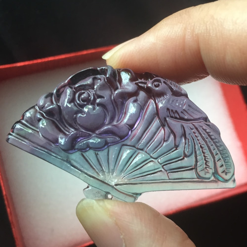 カービングルース フローライト Carving Loose 01 彫刻入り 天然石