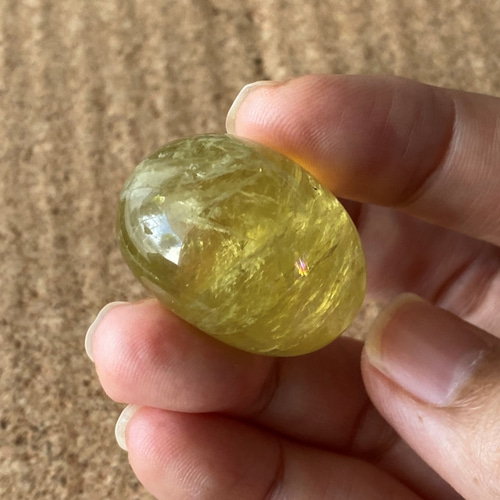 虹入り レモンクォーツ レモンクォーツ タンブル 01 天然石 HaRuKy 