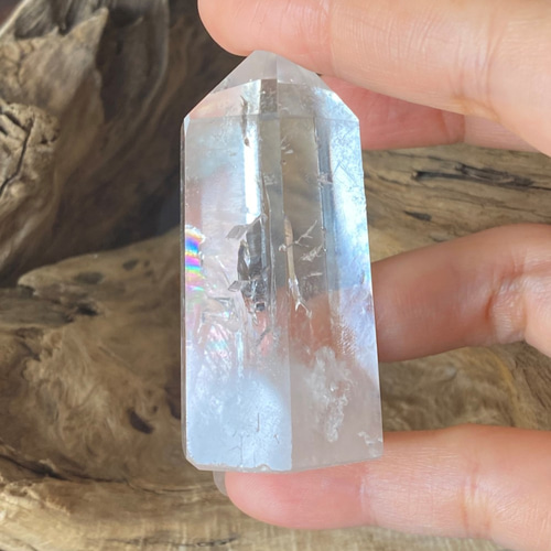 クォーツ イン クォーツ with 水晶タワー 水晶ポイント 天然石 天然石