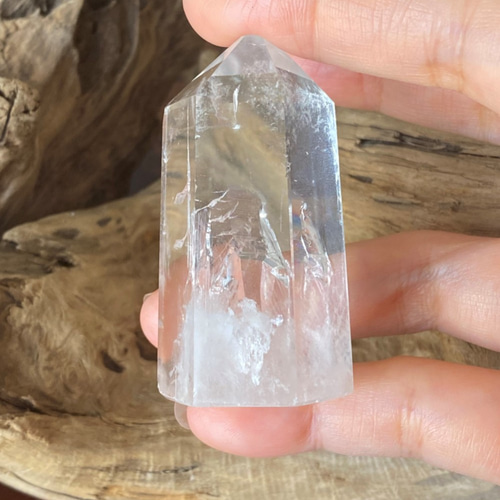 クォーツ イン クォーツ with 水晶タワー 水晶ポイント 天然石 天然石