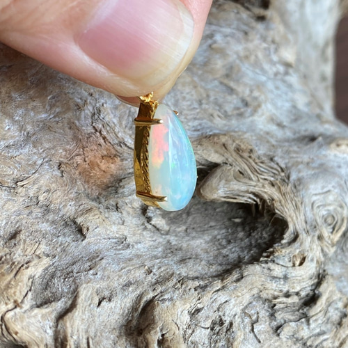 No.1153 【K18のペンダントトップ2点】、大きめ プレシャスオパール アクセサリー】 プレシャスオパール ペンダントトップ K18 - 魔