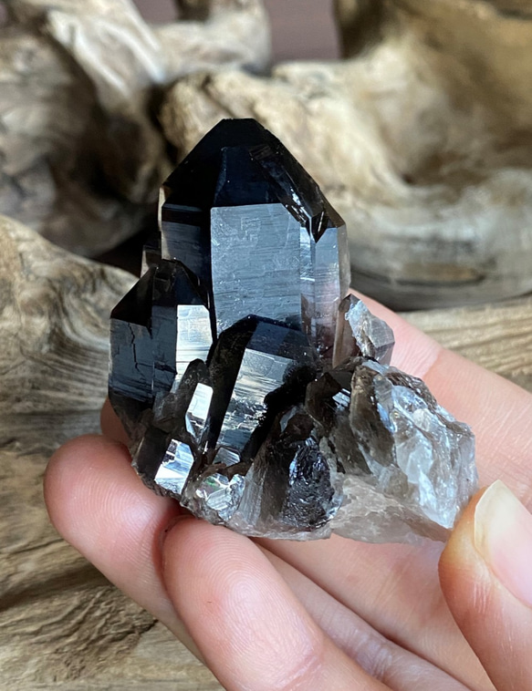 アーカンソー スモーキークォーツ クラスター 01 水晶ポイント 天然石 原石 2枚目の画像